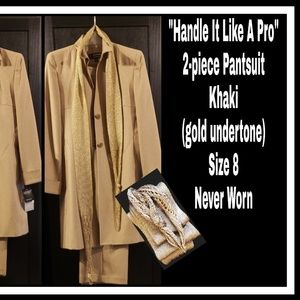 2-piece Pantsuit and skinny scarf